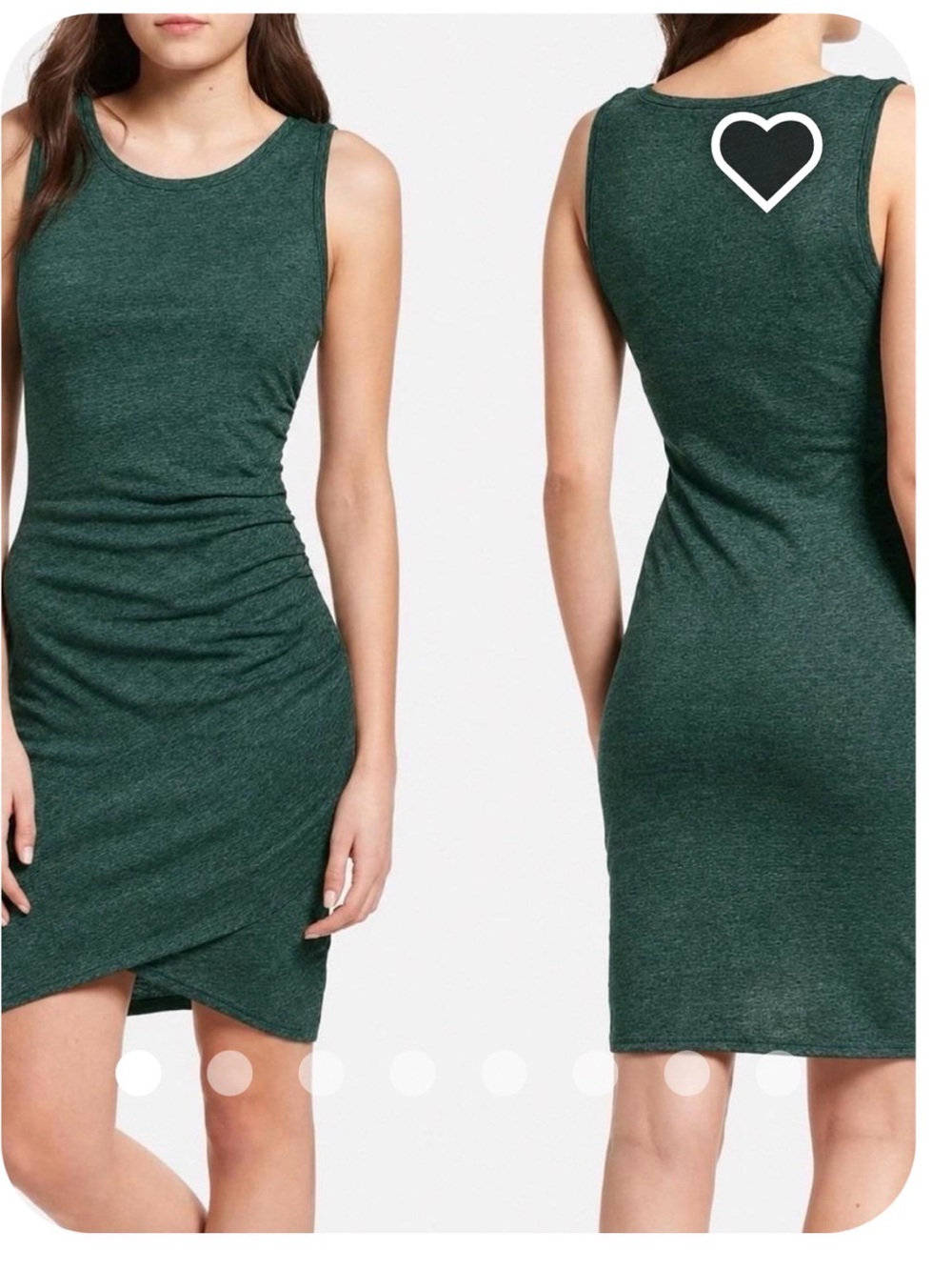 Leith Bodycon Sleeveless Ruched Mini Dress, Heathered Green